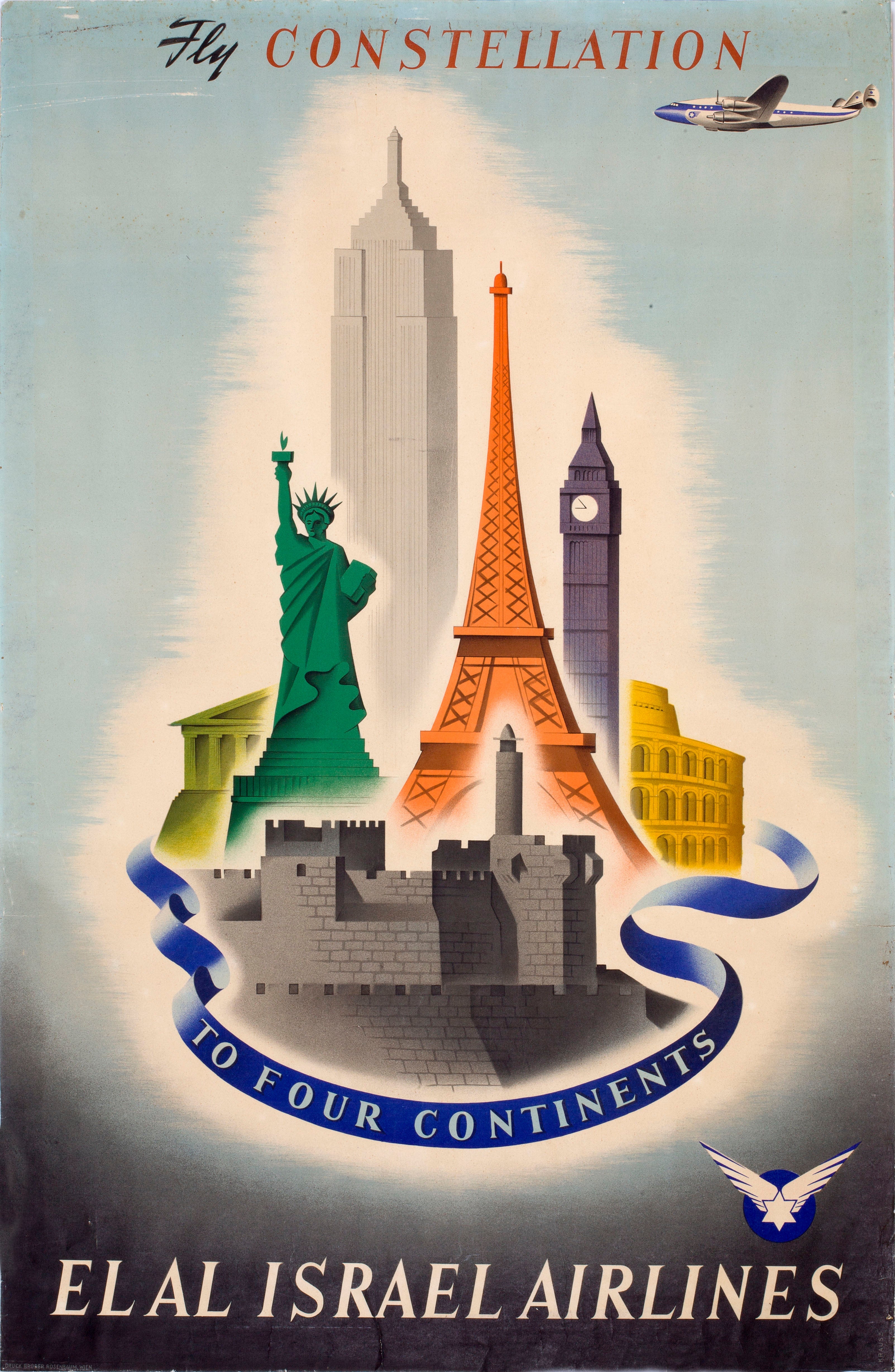El Al Israel airlines. Fly constellation to four continents