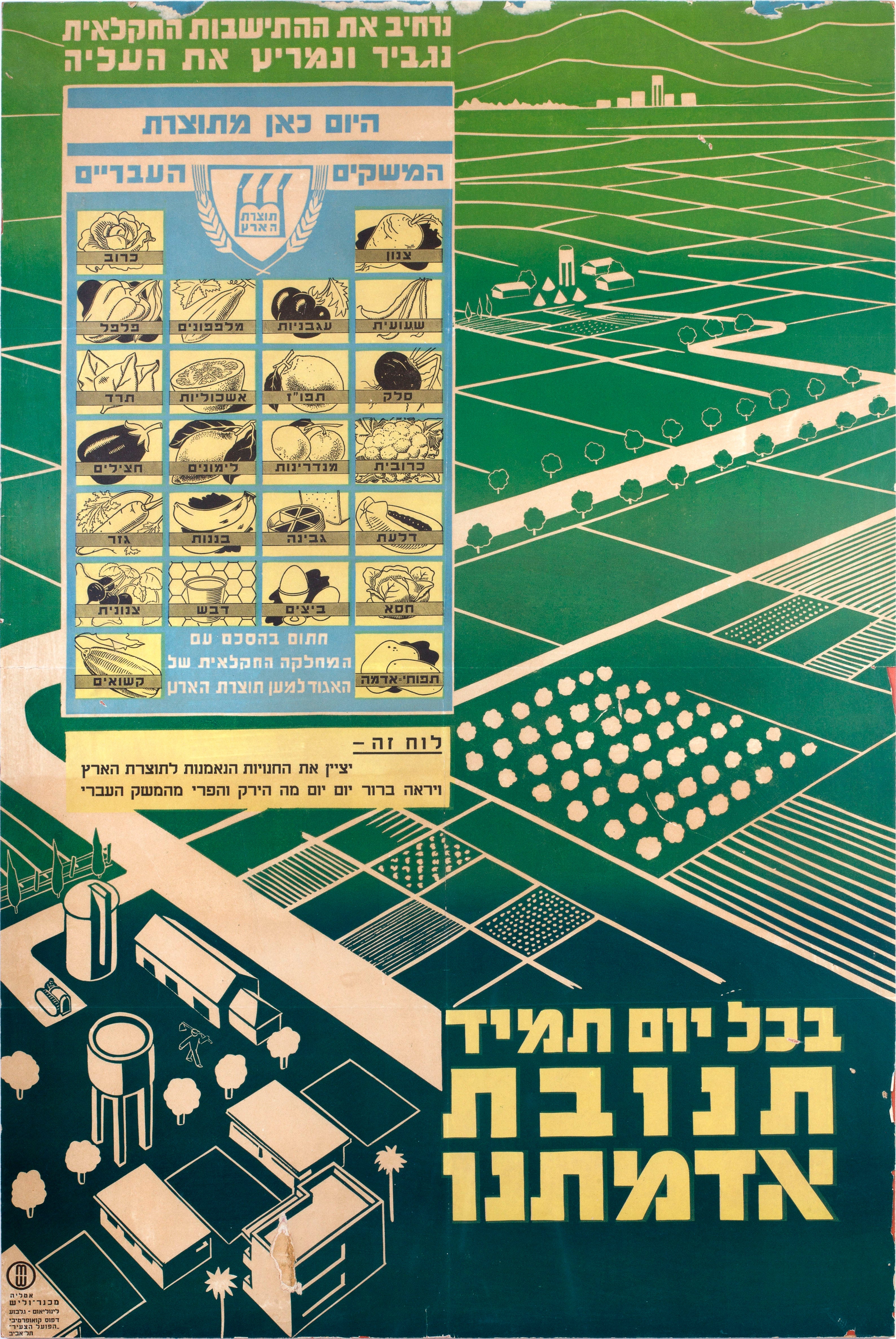 בכל יום תמיד תנובת אדמתנו : נרחיב את ההתישבות החקלאית נגביר ונמריץ את העליה